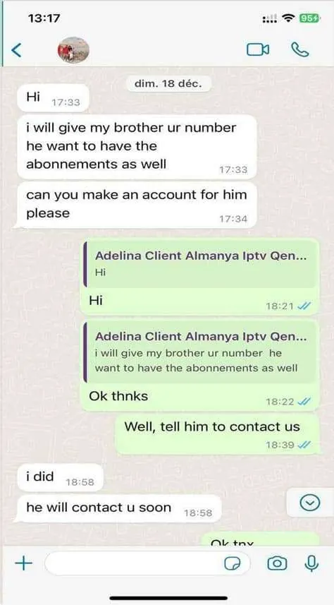 IPPlayTV customer review on WhatsApp 4