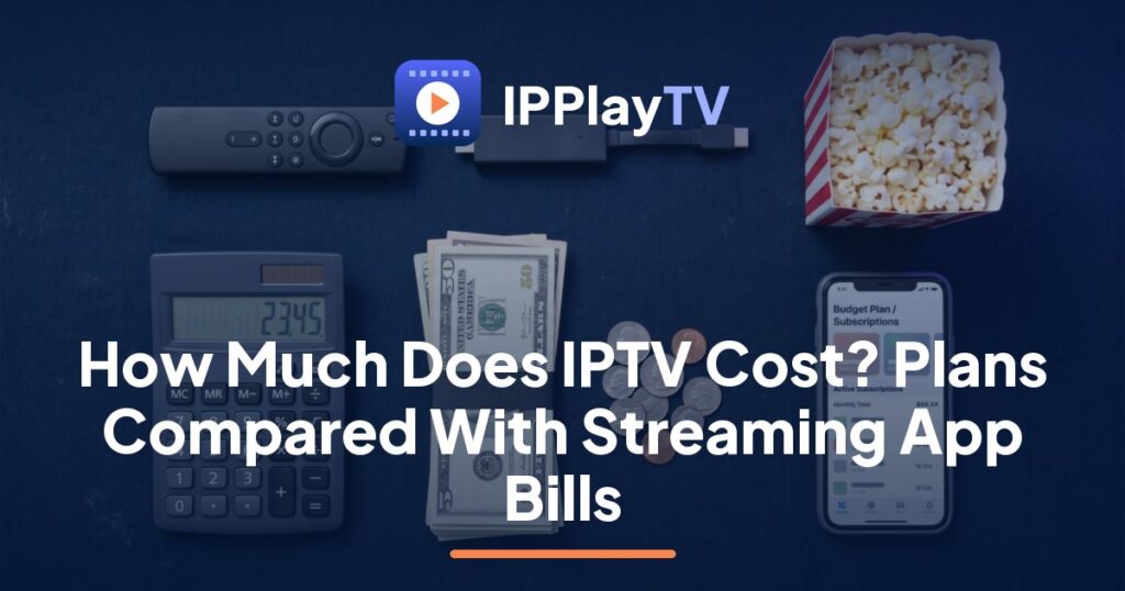 Couple adding up streaming bills at a kitchen table to see how much IPTV costs with an IPPlayTV plan